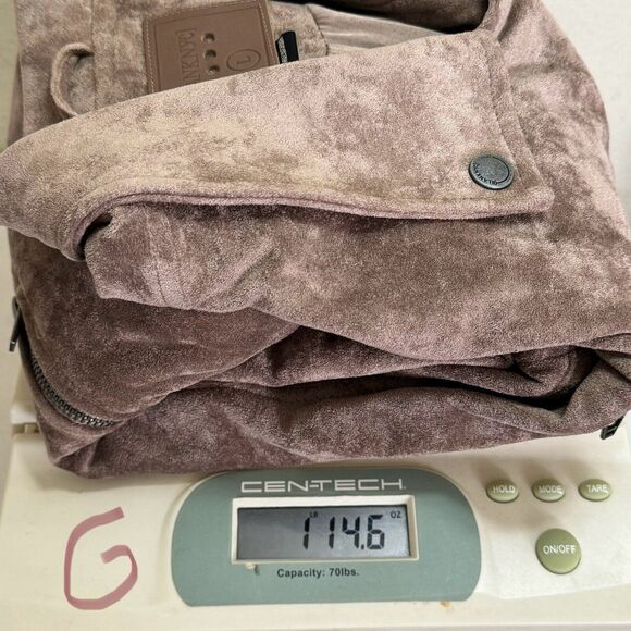 BLANK NYC Faux Suede Moto Jacket Size Large Tan Asymmetrical Zip Up Lined Grunge - Picture 15 of 15